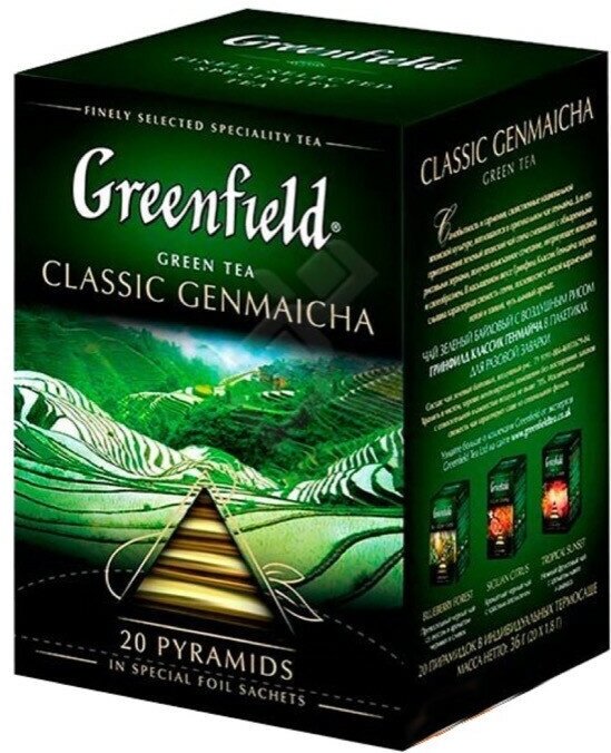 Чай зеленый Greenfield Classic Genmaicha с воздушным рисом, 20x1,8 г - фото №8