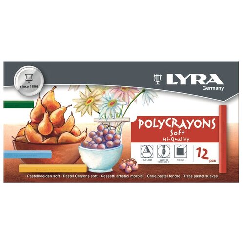 фото Набор сухой пастели lyra "polycrayons pastel" 12 цв