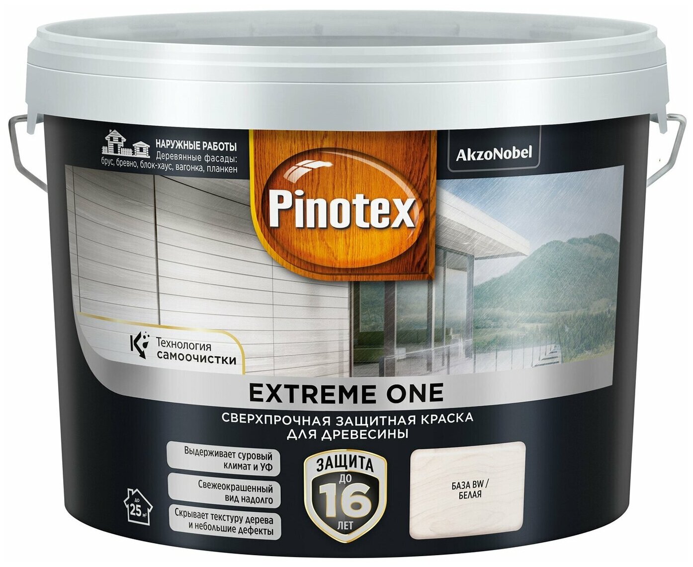 Pinotex EXTREME ONE Краска для дерева (9 л BW )