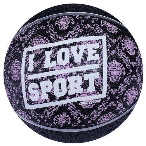 фото Баскетбольный мяч onlitop i love sport, р. 6 фиолетовый