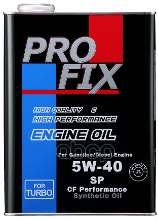 Profix Масло Моторное Синтетическое 4 Л - Engine Oil 5W-40 Api Sp/Cf (For Turbo)