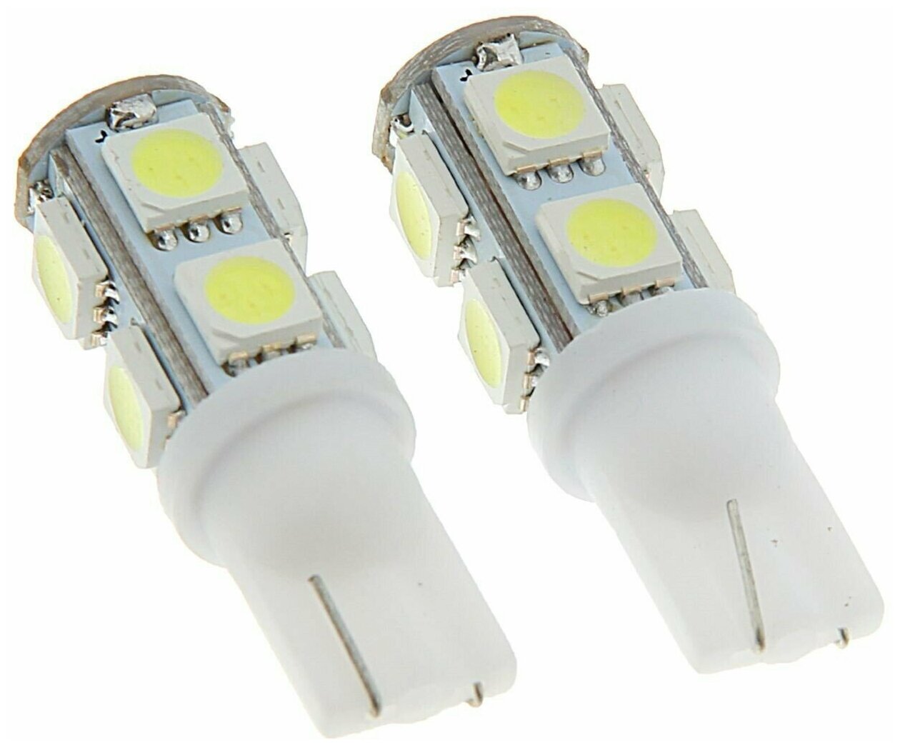 Автолампа светодиодная Cartage, T10 W5W, 12 В, 9 SMD-5050, набор 2 шт