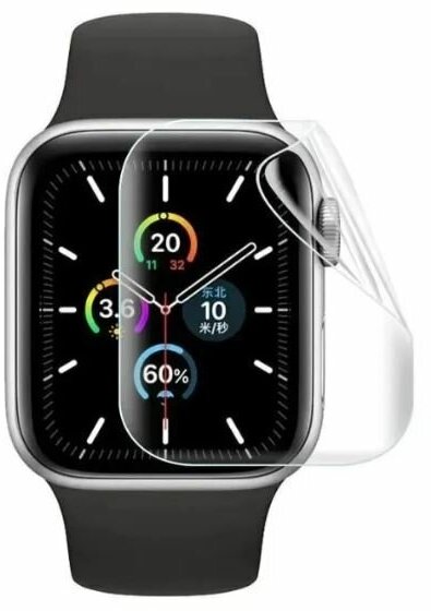 Гидрогелевая защитная пленка на часы Apple Watch / Эпл Вотч  Series SE 2 (2022) 44mm глянцевая (комплект из 4 штук)