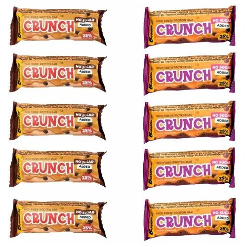 crunch protein bar ассорти 20х50г ванильный и шоколадный брауни Протеиновые батончики Bombbar Crunch ассорти: Ванильный чизкейк и Шоколадный брауни, 50 гр (10 шт)