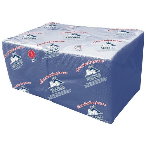 Салфетки бумажные 24x24см, 2-слойные Profi Pack, синие, 250шт. салфетки сыктывкарские non stop 100 листов коричневый