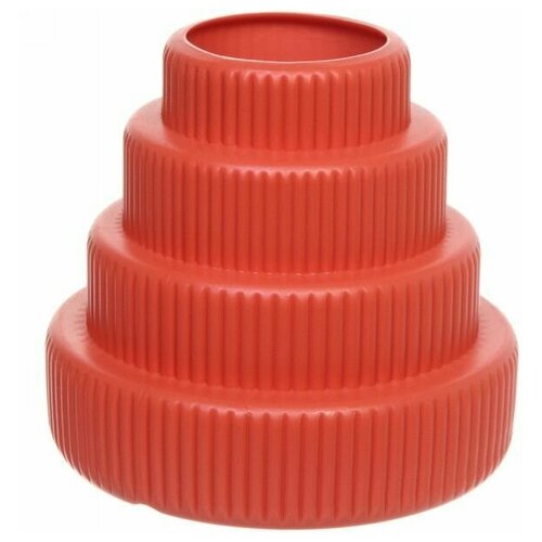 Ваза для декора цветов Пирамида, 0.5л, 16х15х8.2см, коралловая