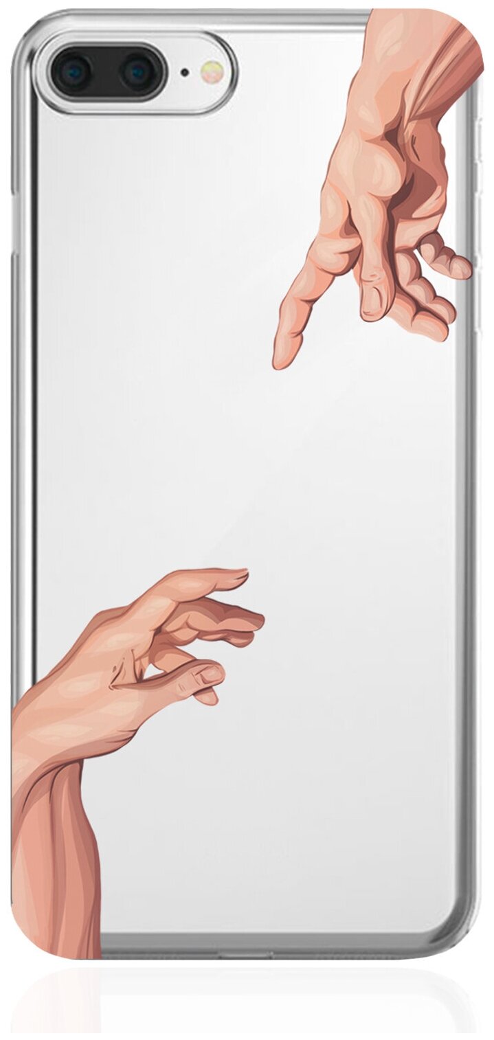 Прозрачный силиконовый чехол MustHaveCase для iPhone 7/8 Plus Сотворение Адама для Айфон 7/8 Плюс Противоударный
