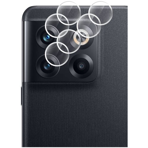 Защитное стекло на OnePlus Ace Pro (ВанПлюс Айс Про) на Камеру 2 шт, гибридное: пленка + стекловолокно, прозрачное тонкое Hybrid Glass, Brozo
