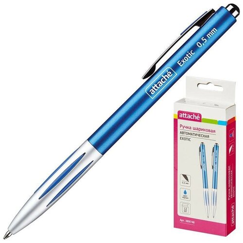 Ручка шариковая автоматическая Attache Exotic синяя (толщина линии 0.5 мм) ручка шариковая автоматическая attache exotic синий корпус цв чернил синий 5шт