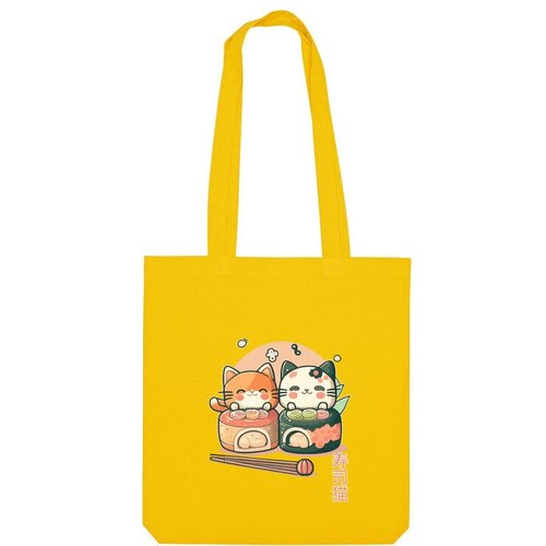 Сумка шоппер Us Basic, желтый сумка суши котики красный