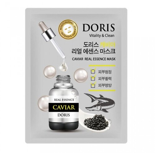 [DORIS] Тканевая маска для лица экстракт икры CAVIAR Real Essence Mask, 1 шт*25 мл