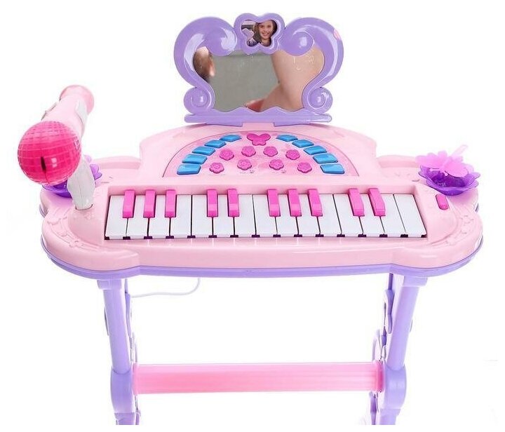 Пианино 'Мечта девочки', с USB и MP3 - разъемами, стульчиком, зеркалом, микрофоном