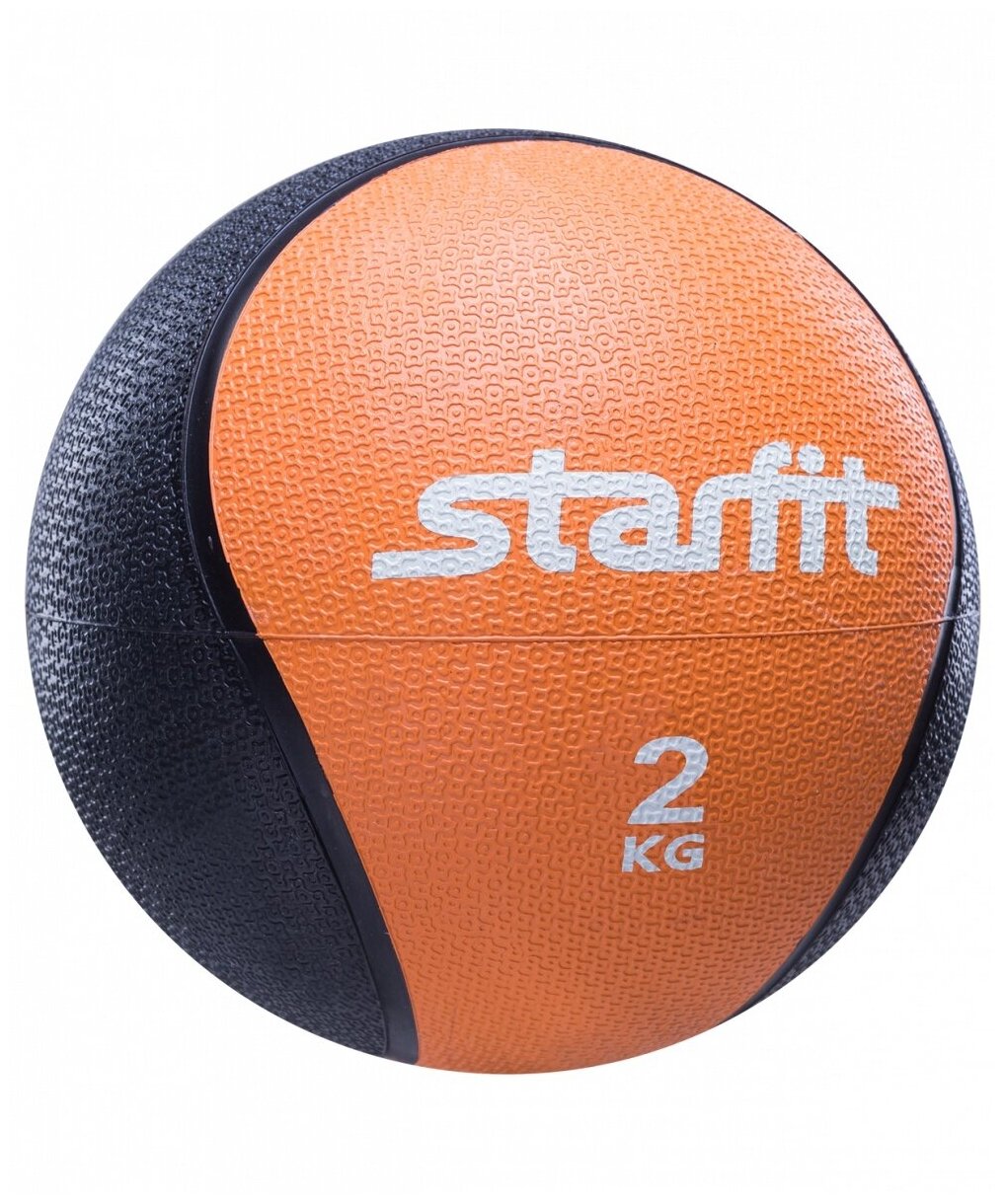 Медбол Starfit Pro GB-702 ф.:круглый d=18.8см оранжевый/черный (УТ-00007299) - фото №1