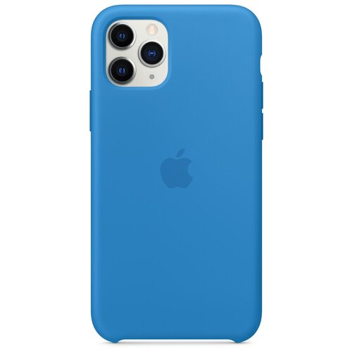 фото Чехол-накладка apple силиконовый для iphone 11 pro синяя волна