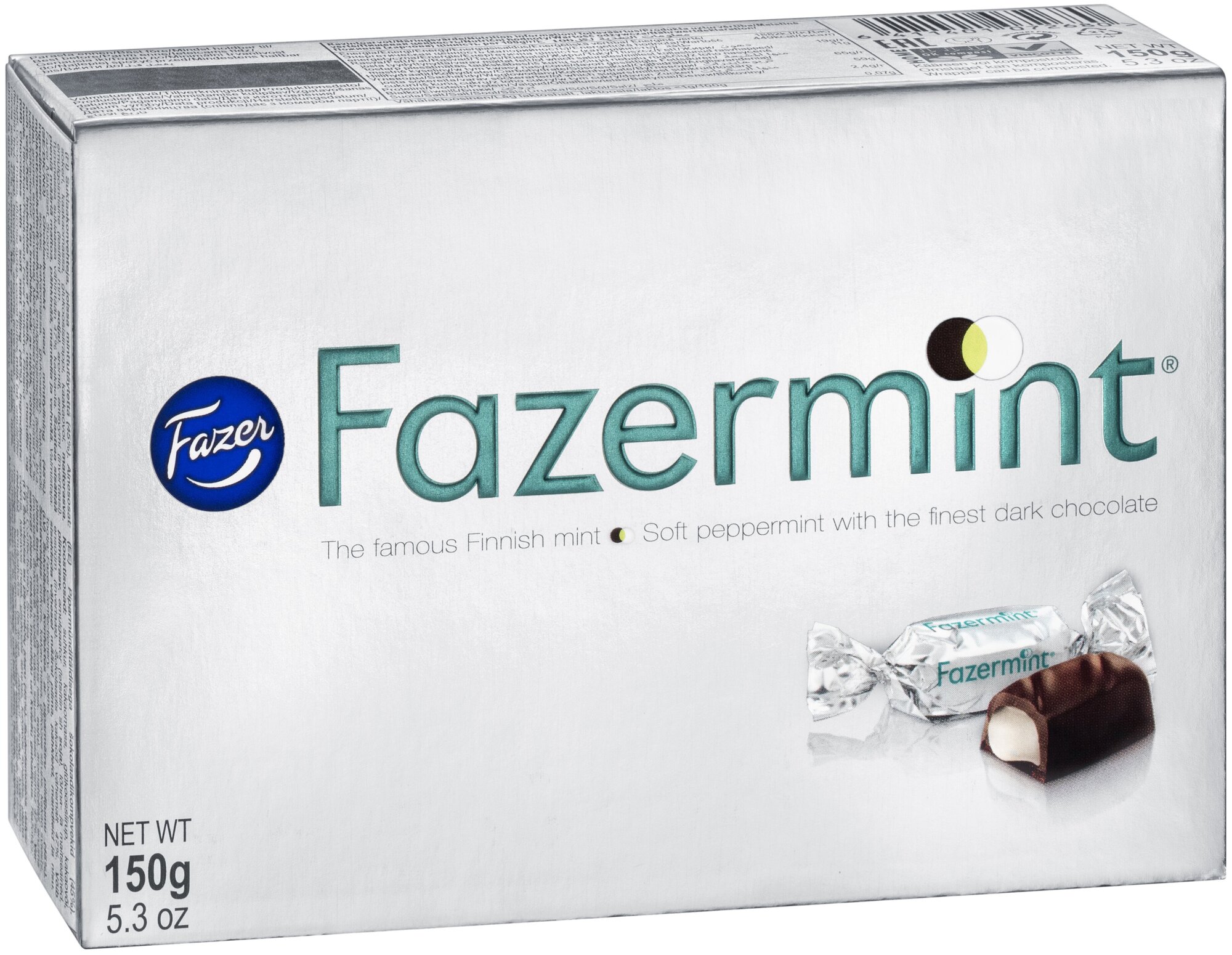 Конфеты "Fazermint" из темного шоколада с мятной начинкой , 150 гр., Fazer