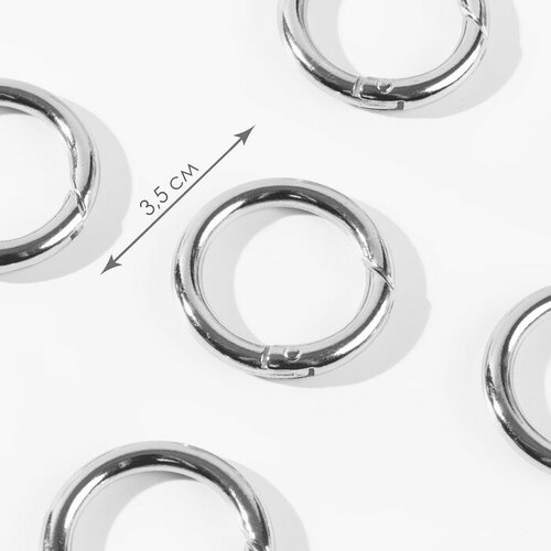 Кольцо-карабин d 2535 мм толщина - 5 мм цвет серебряный100 шт 3366₽