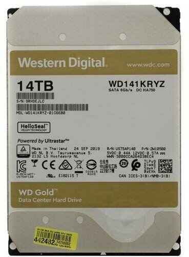 Жесткий диск WD Gold , 14Тб, HDD, SATA III, 3.5" - фото №3