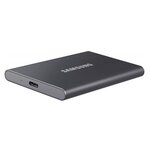 SSD SAMSUNG Твердотельный накопитель Samsung. Samsung SSD 500GB T7 Touch, USB Type-C, R/W 1000/1050MB/s, Titanium - изображение