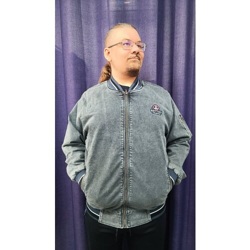  куртка Bettino, демисезон/лето, силуэт прямой, размер 6XL(72), серый