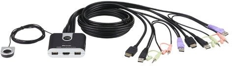 Переключатель электронный ATEN 2-Port USB HDMI/Audio Cable KVM Switch with Remote Port Selector (CS692-AT) - фото №12