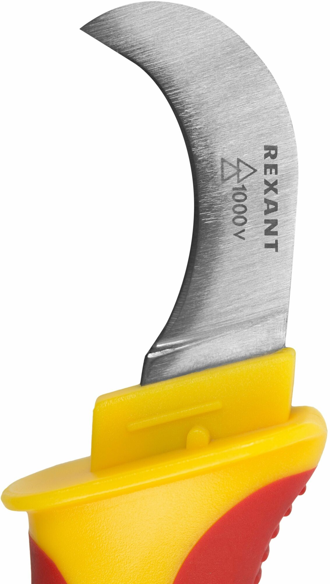 Нож монтажника, нержавеющая сталь, изогнутое лезвие REXANT