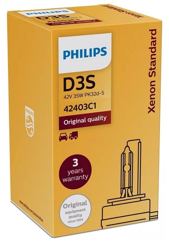 Лампа Ксеноновая D3s 4400K Philips Xenon Standard 1 Шт. 42403C1 Philips арт. 42403C1