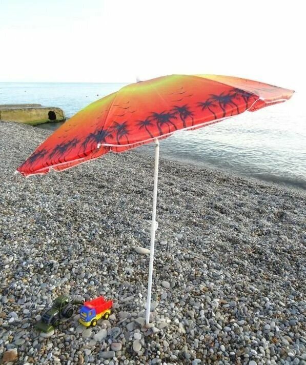 Пляжный зонт Пальма в закате, размер купола 180 см - фотография № 7