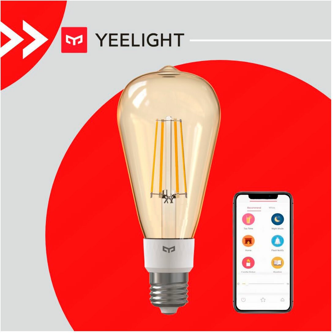 Лампочка Xiaomi Yeelight Smart LED Filament Bulb ST64 (YLDP23YL) (transparent) - фотография № 15