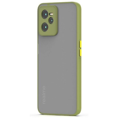 чехол книжка kaufcase для телефона oppo a96 cph2333 a76 a36 6 59 темно синий трансфомер Накладка пластиковая матовая для Realme 9i / Oppo A96 с силиконовой окантовкой хаки