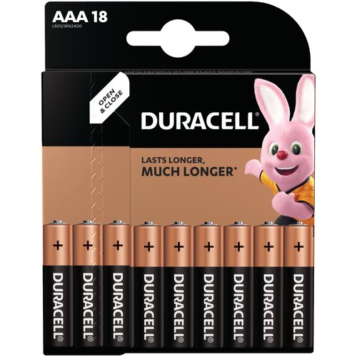 Батарейка Duracell Basic AAA, в упаковке: 18 шт.