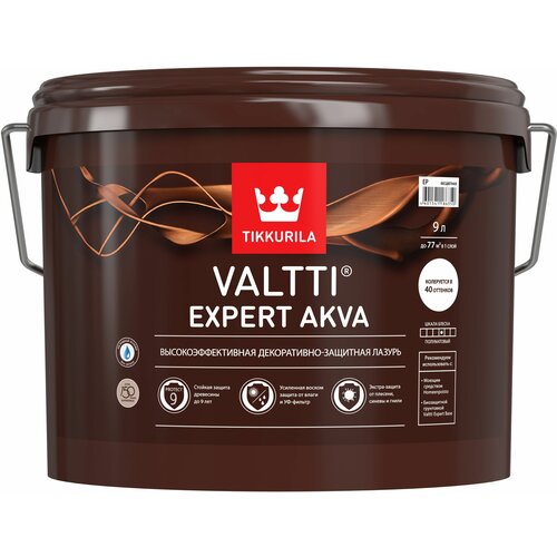 Лазурь антисептическая Tikkurila Valtti Expert Akva Орегон 9 л полуматовая