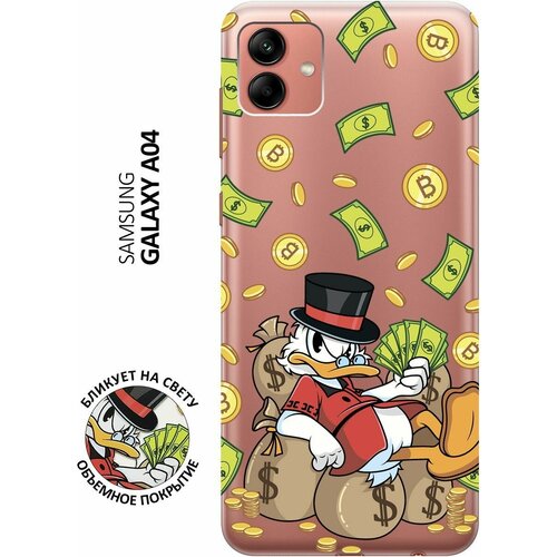 Силиконовый чехол с принтом Rich Scrooge для Samsung Galaxy A04 / Самсунг А04 силиконовый чехол на samsung galaxy a04 самсунг а04 с 3d принтом grand leo прозрачный