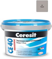 Затирка для швов до 10 мм. водоотталкивающая Ceresit СЕ 40 Aquastatic 07 серая 2 кг.