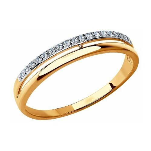 Кольцо Diamant online, золото, 585 проба, фианит, размер 15 кольцо sokolov из золота с фианитом 019111 размер 16