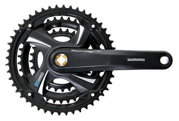 Система Shimano шатунов FC-TX801, TOURNEY TX, FOR REAR 7/8-SPEED, 175MM, 48X38X28TW/CG, CHAIN CASE COMPATIBLE, W/CRANK FIXING BOLT, BLACK