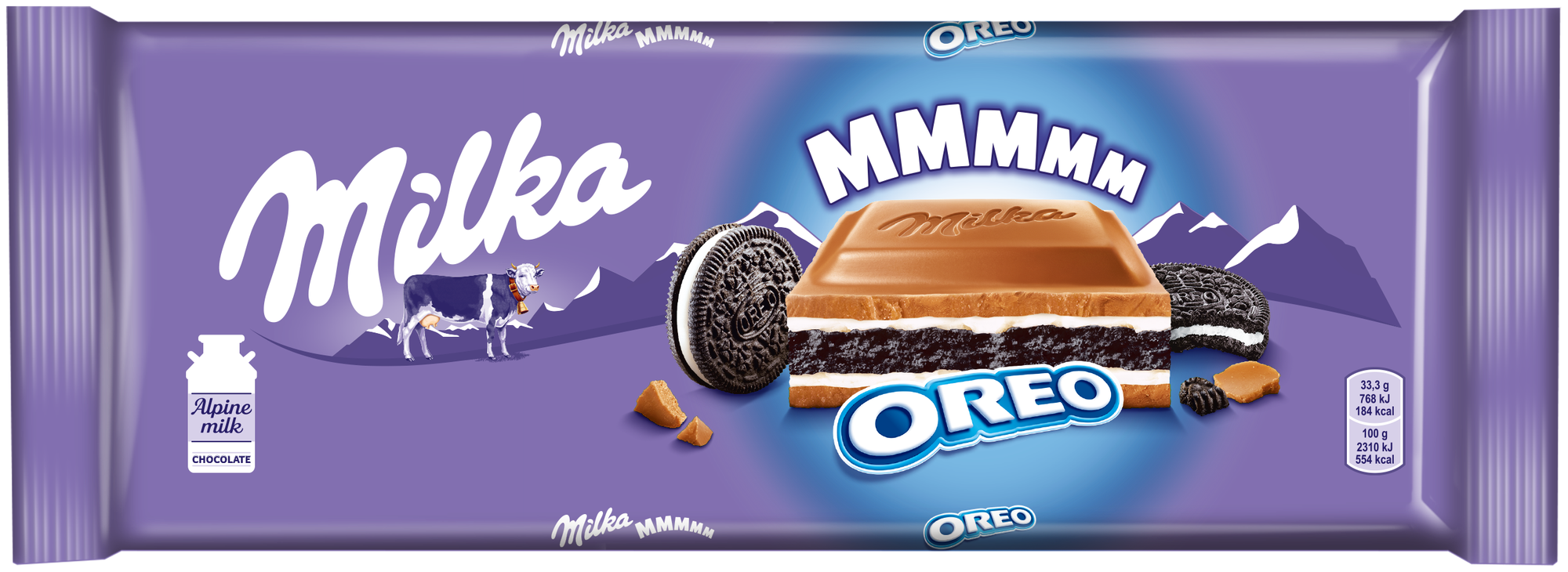 MILKA шоколад молочный с начинкой со вкусом ванили и печеньем OREO 300г