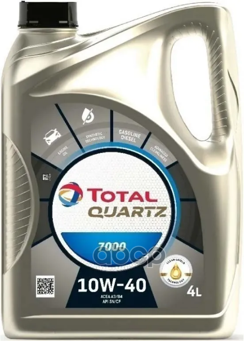 TotalEnergies Масло Моторное Полусинтетическое Total Quartz 7000 10W-40 4Л Ru (10200501) 10200501