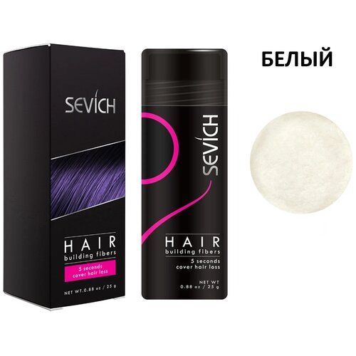 sevich загуститель волос набор hair building fibers насадка расчёска medium brown 25 г SEVICH Загуститель волос Hair Building Fibers, white, 25 мл, 25 г