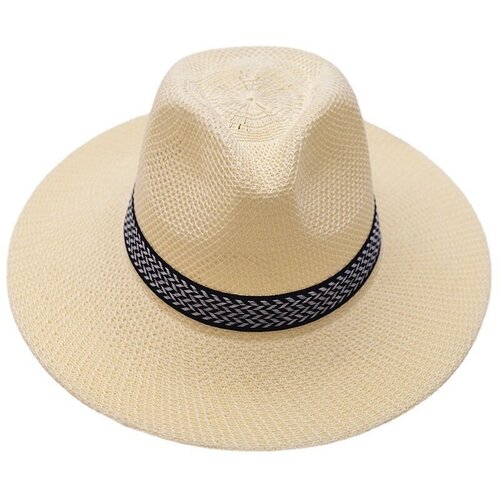 Шляпа , размер 58, бежевый, желтый женская весенне осенняя тонкая шляпа дворцовая шляпа панама для новорожденных девочек летняя шляпа от солнца