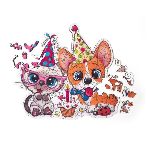 Деревянные пазлы Артвентура «С Днём Рождения», 26х30 см