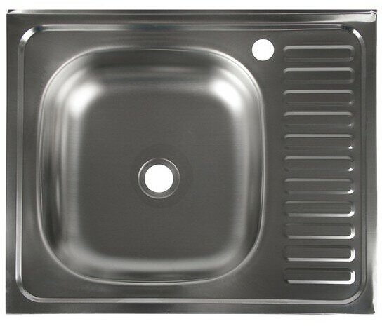 Мойка кухонная "Владикс", накладная, без сифона, 60х50 см, левая, нержавеющая сталь 0.4 мм Владикс 3