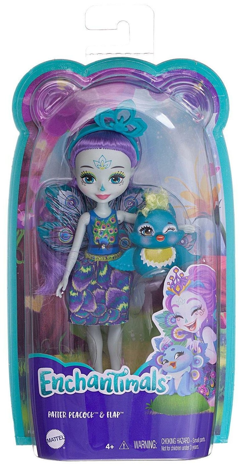 Кукла Mattel Enchantimals Пэттер Павлина с питомцем Флэп