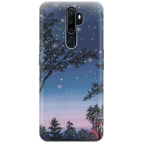 фото Силиконовый чехол на oppo a5 2020 / a9 2020 / оппо а5 2020 / а9 2020 с принтом "деревья и звезды" gosso