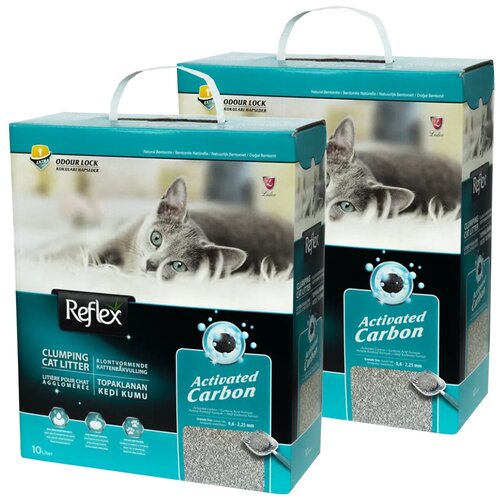 REFLEX наполнитель комкующийся для туалета кошек с повышенной впитываемостью (10 + 10 л) котяра наполнитель комкующийся классический для туалета кошек 10 10 л