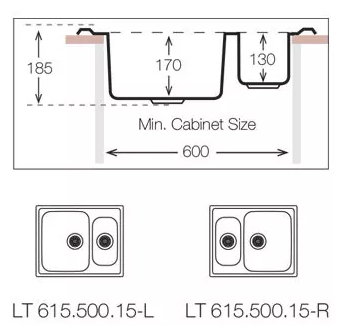 Кухонная мойка TopZero LTL615.500. GT8K - фотография № 2