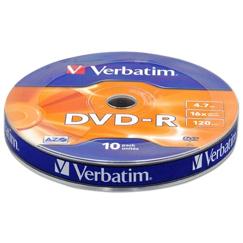 Диск Verbatim DVD-R 47Gb 16x shrink упаковка 10 штук