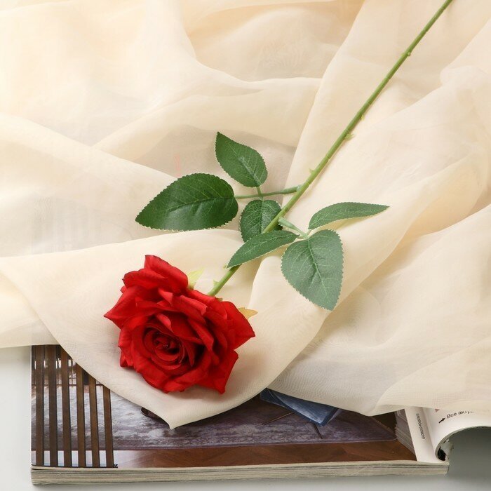 Цветы искусственные "Роза Гран При" 8х56 см красный 9369537