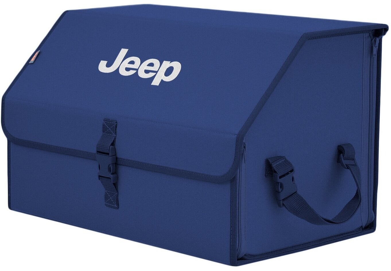 Органайзер-саквояж в багажник "Союз" (размер L). Цвет: синий с вышивкой Jeep (Джип).