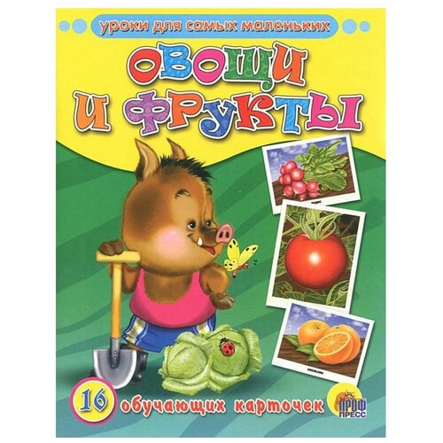 фото Набор карточек проф-пресс обучающие карточки. уроки для самых маленьких. овощи и фрукты 22x17 см 16 шт.