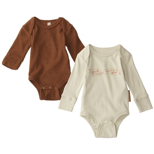 фото Набор боди happy baby (2 шт.) размер 62, brown/milk